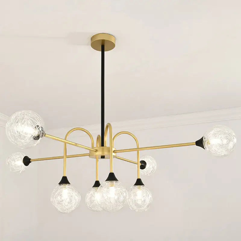 Gold Clear Glass Chandelier