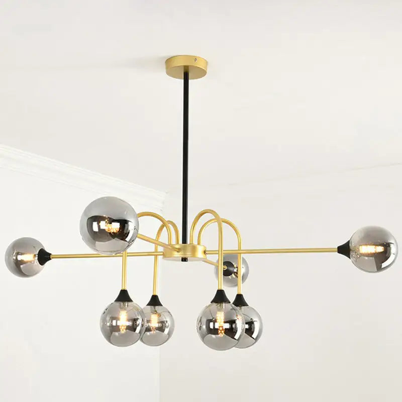 Gold Clear Glass Chandelier