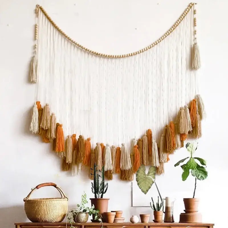Beige Macrame Wall Tapestry