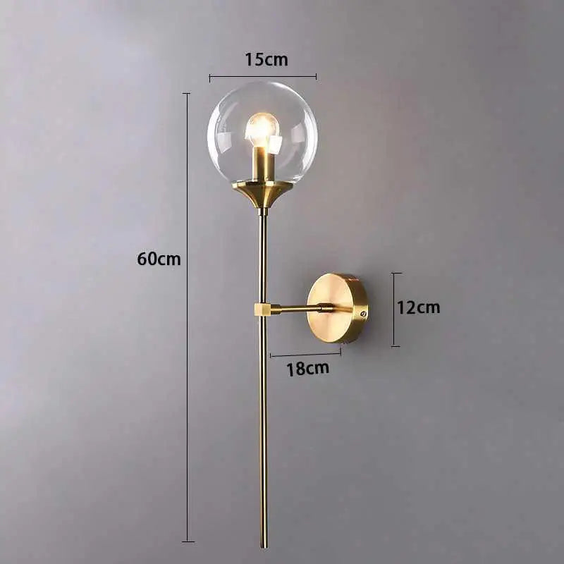 Brass Amber Glass Sconce