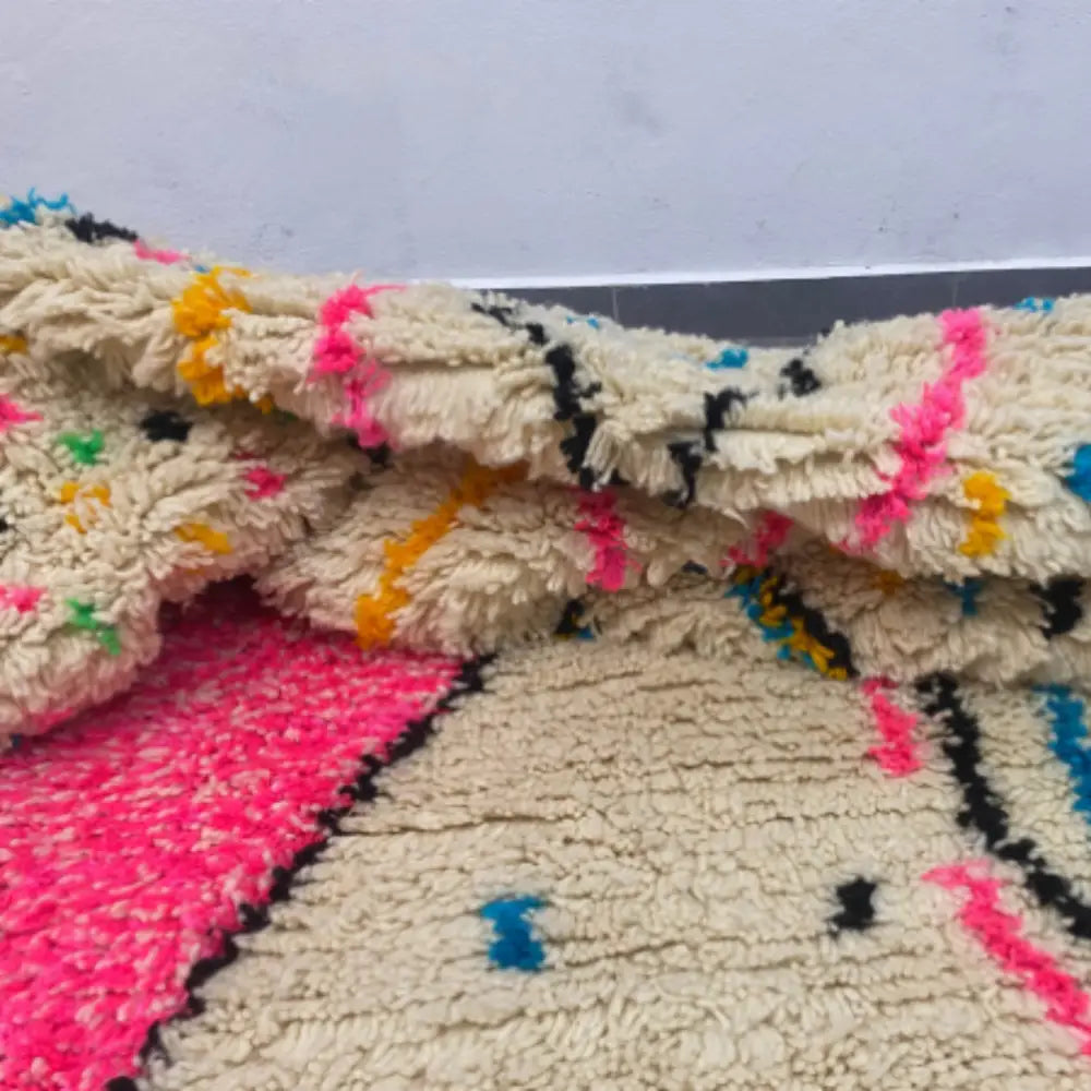 Beige Geometric Azilal Rug Versatile Style