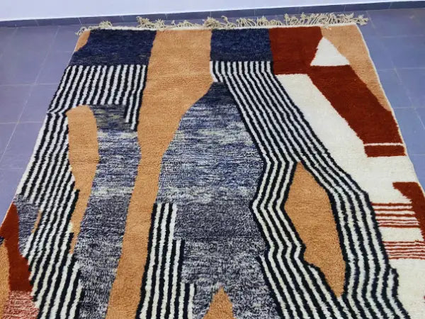 Navy Terracotta Moroccan Rug