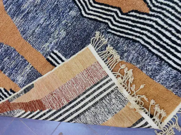 Navy Terracotta Moroccan Rug