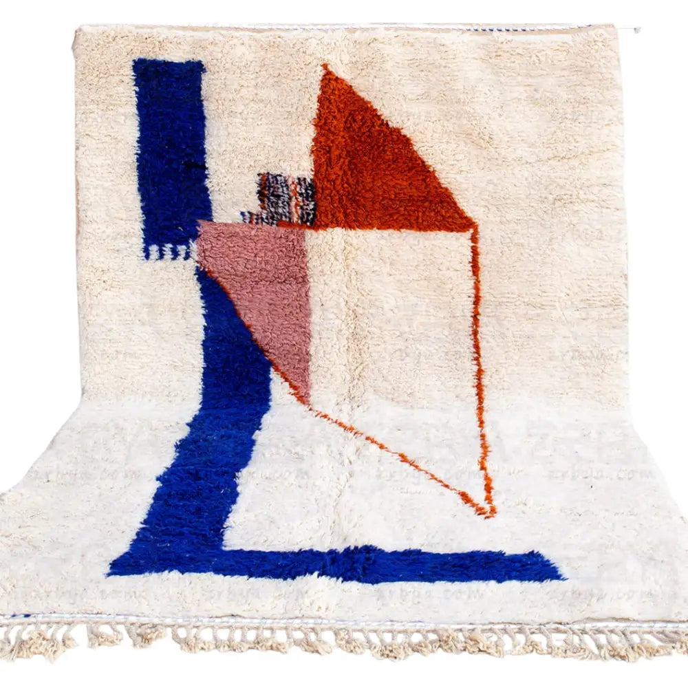 Cream Green Beni Ouarain Rug