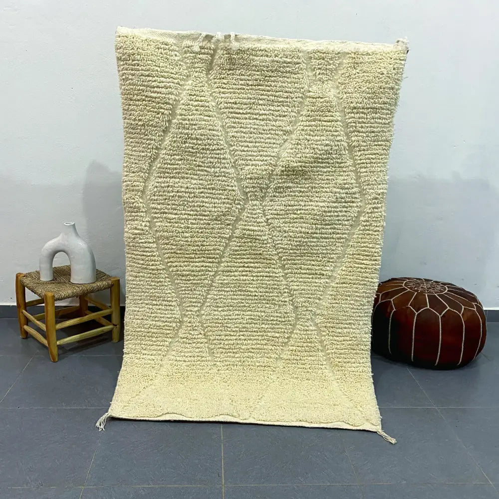 Cream Textured Moroccan Rug
