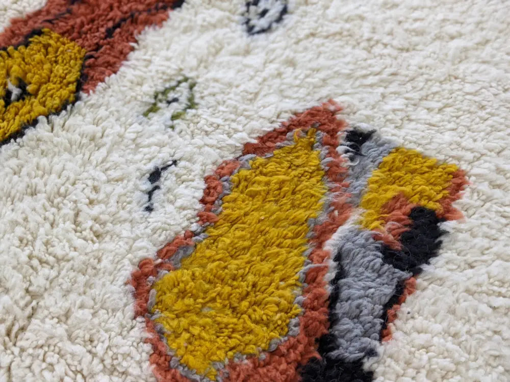 Cream Mustard Moroccan Rug