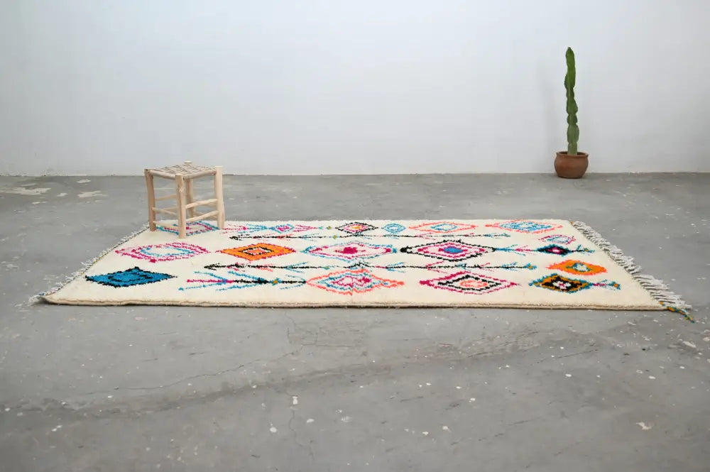 Sophisticated Beige Geometric Azilal Rug