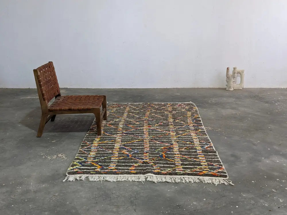 Brown Wool Moroccan Rug