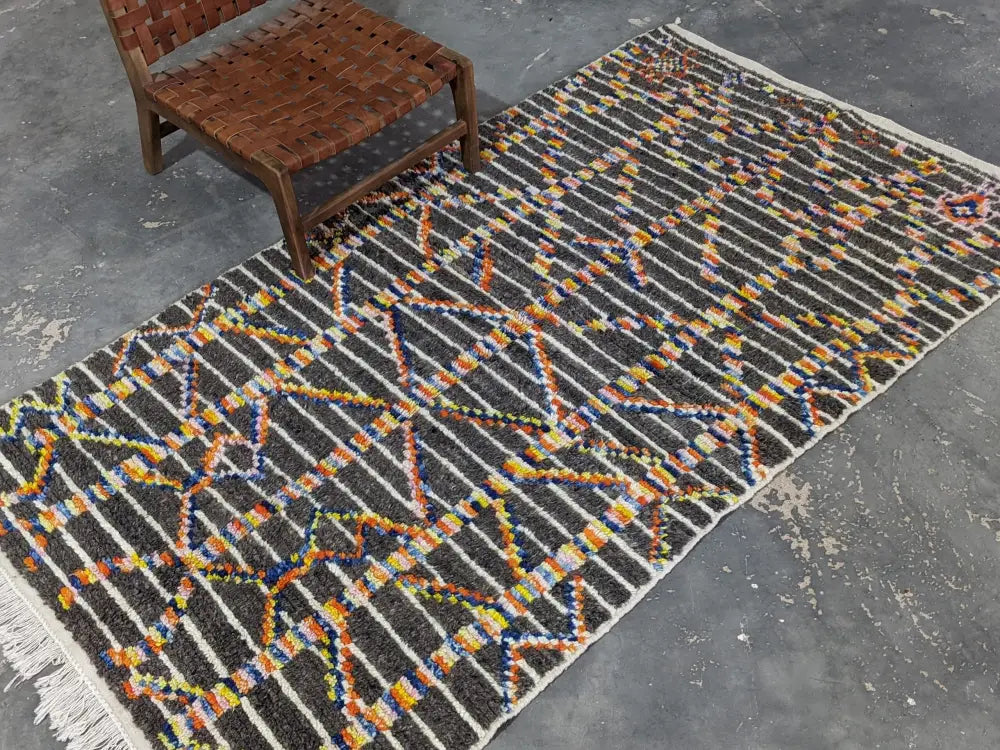 Brown Wool Moroccan Rug