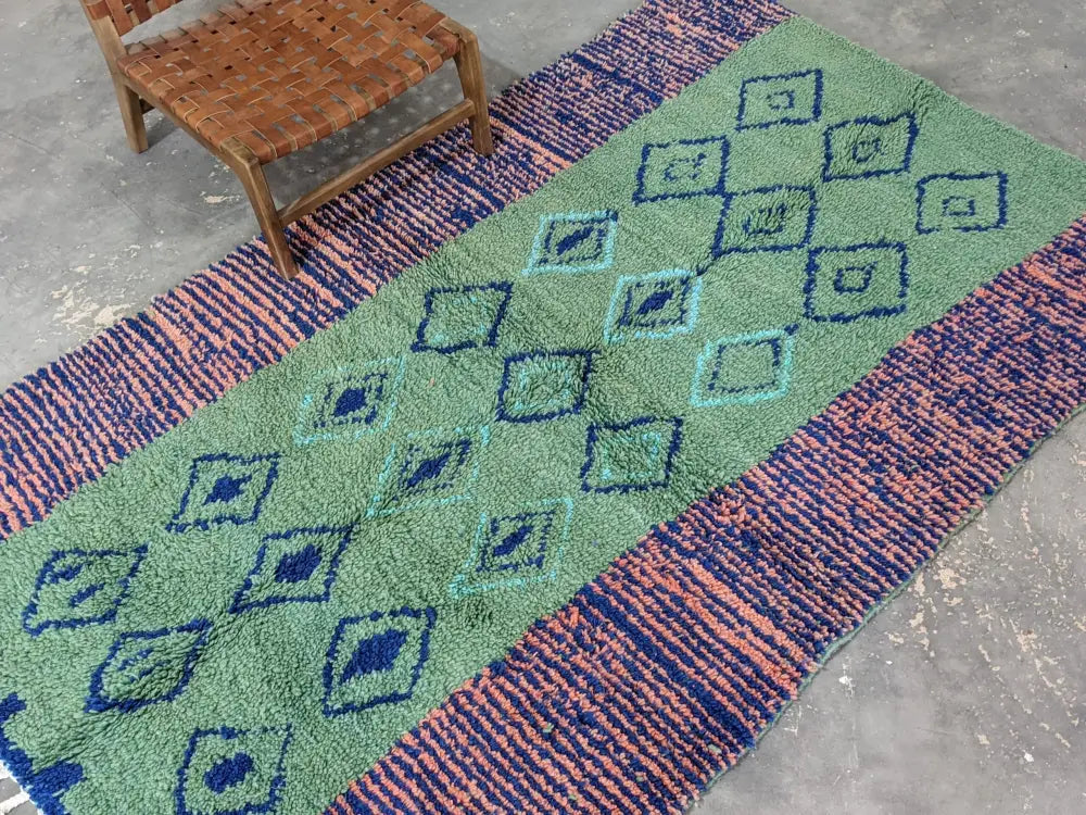 Green Moroccan Wool Rug