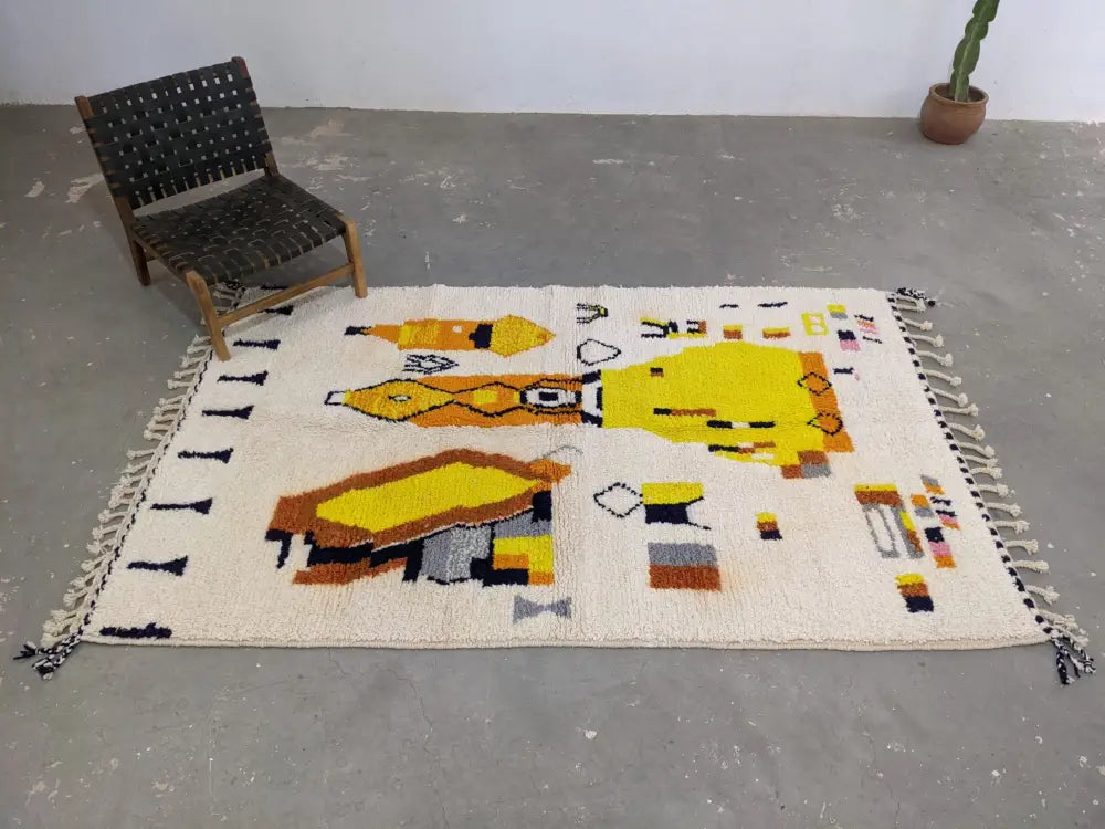 Cream Moroccan Azilal Rug for Diverse Decor