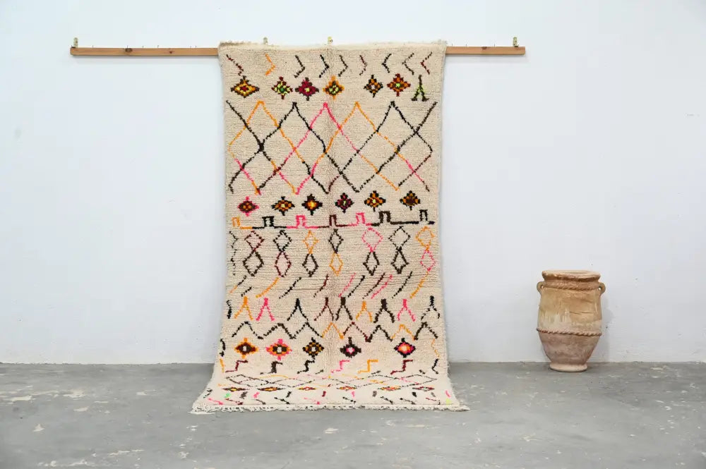 Beige Wool Azilal Rug in Neutral Tones