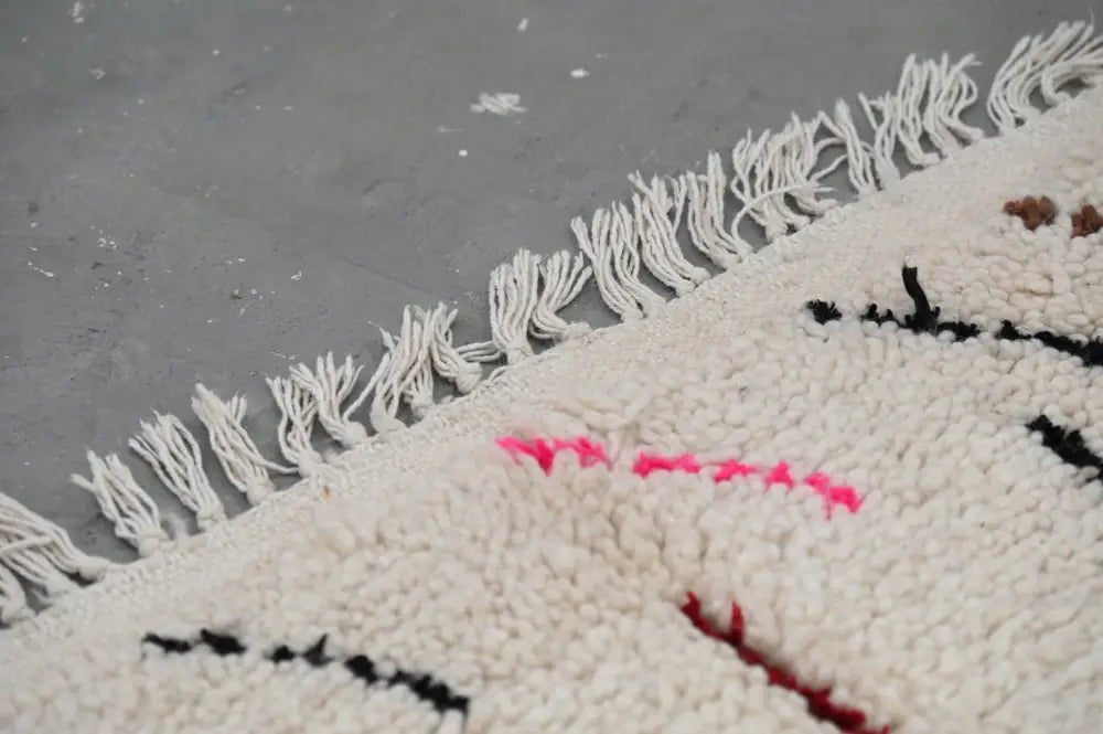 Beige Wool Azilal Rug in Neutral Tones