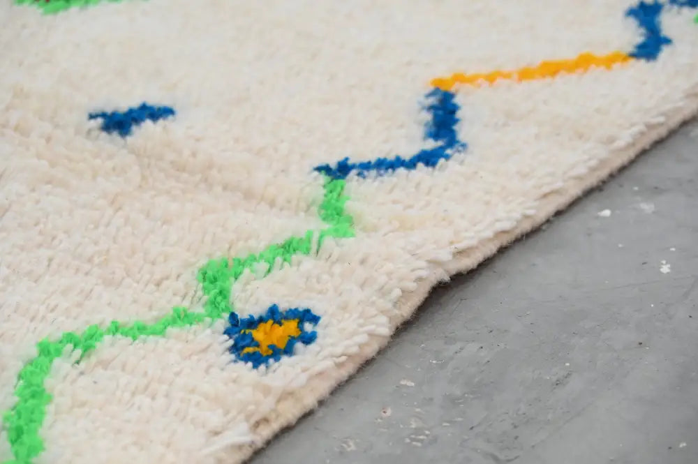 Beige Geometric Azilal Rug for High-Traffic Areas