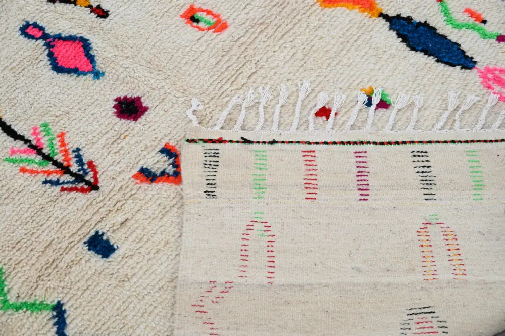 Beige Geometric Azilal Rug for High-Traffic Areas