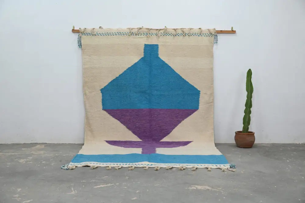 Beige Turquoise Azilal Rug