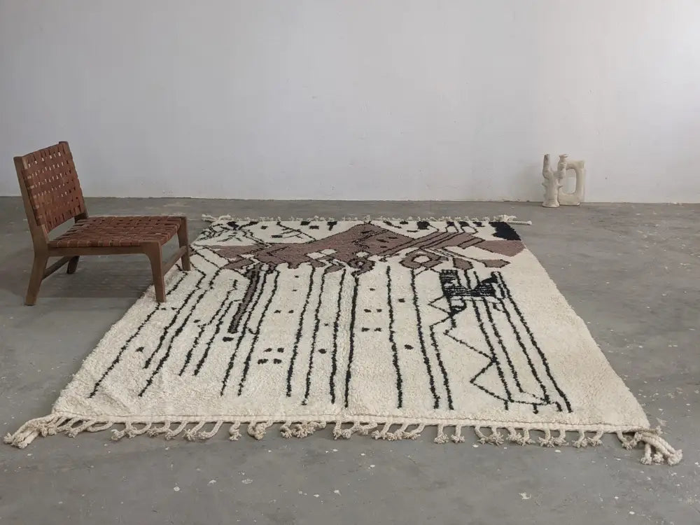 Beige Brown Moroccan Rug