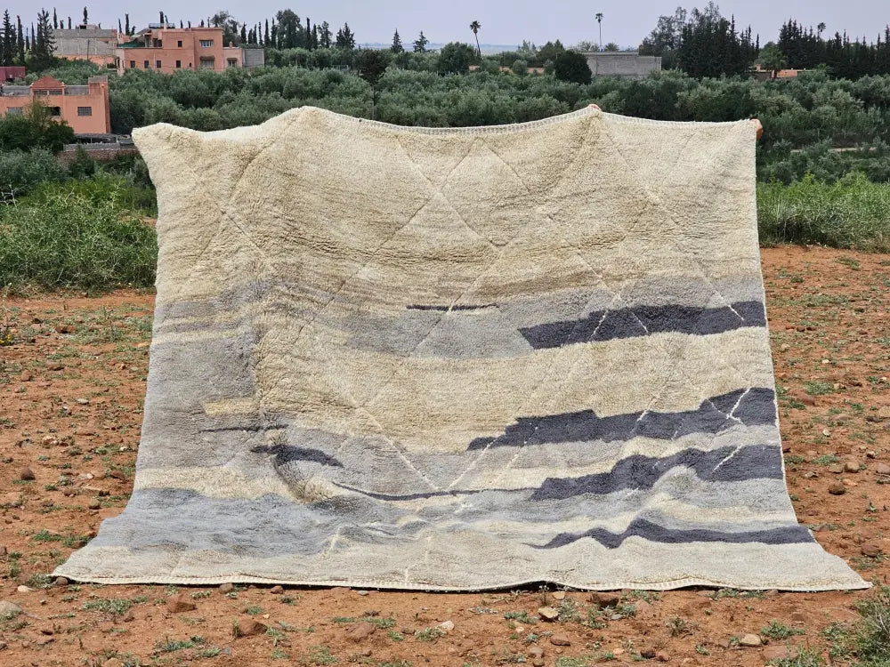 Beige Gray Moroccan Rug