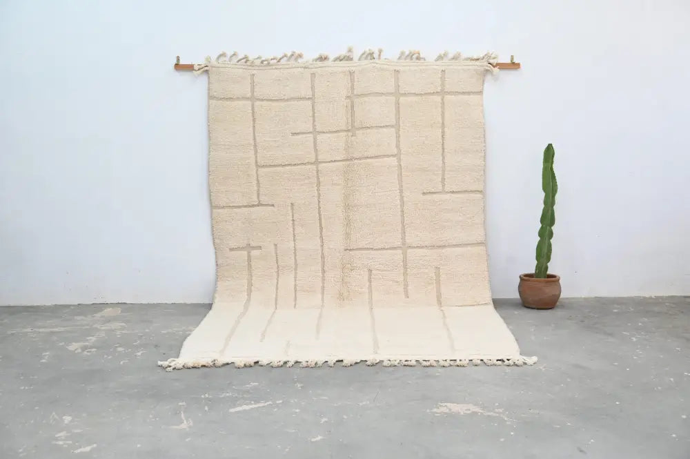 Sophisticated Beige Beni Ouarain Rug
