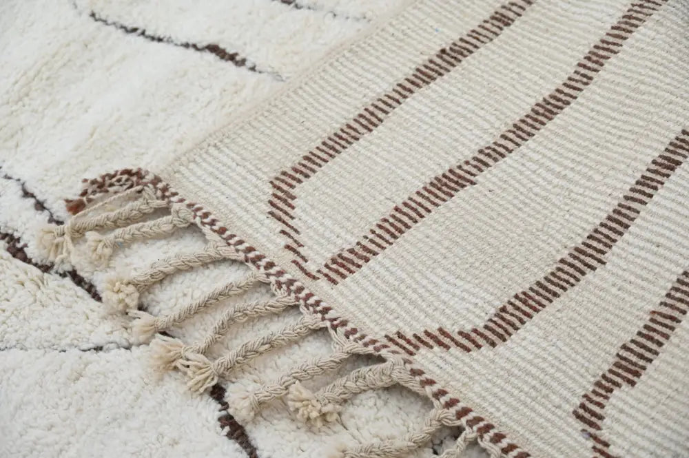 Beige Brown Geometric Moroccan Rug