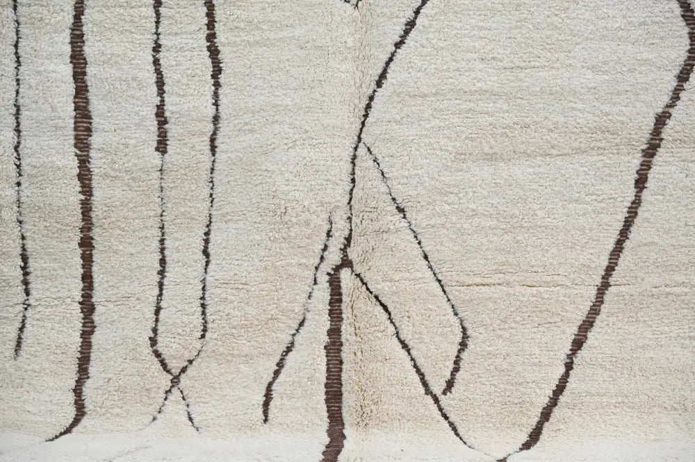 Beige Brown Geometric Moroccan Rug