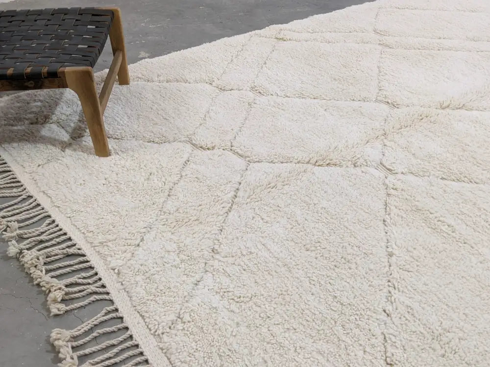 Cream Geometric Moroccan Rug in Custom Sizes