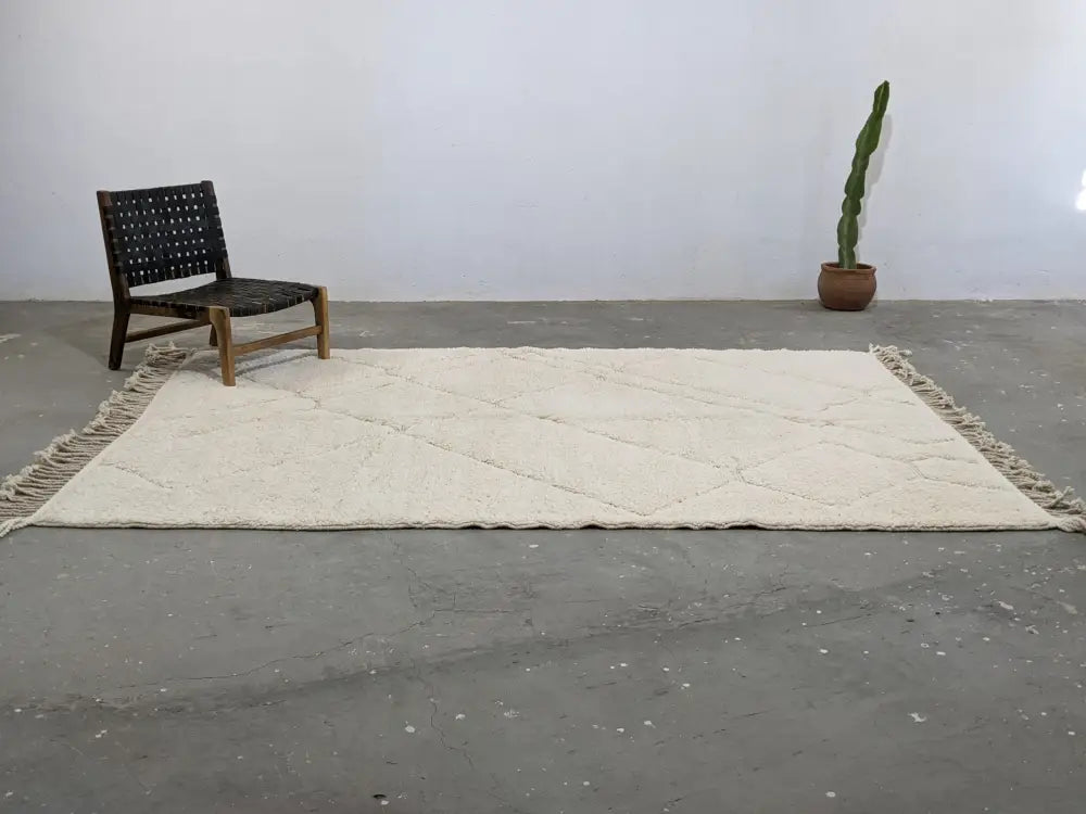 Cream Geometric Moroccan Rug in Custom Sizes
