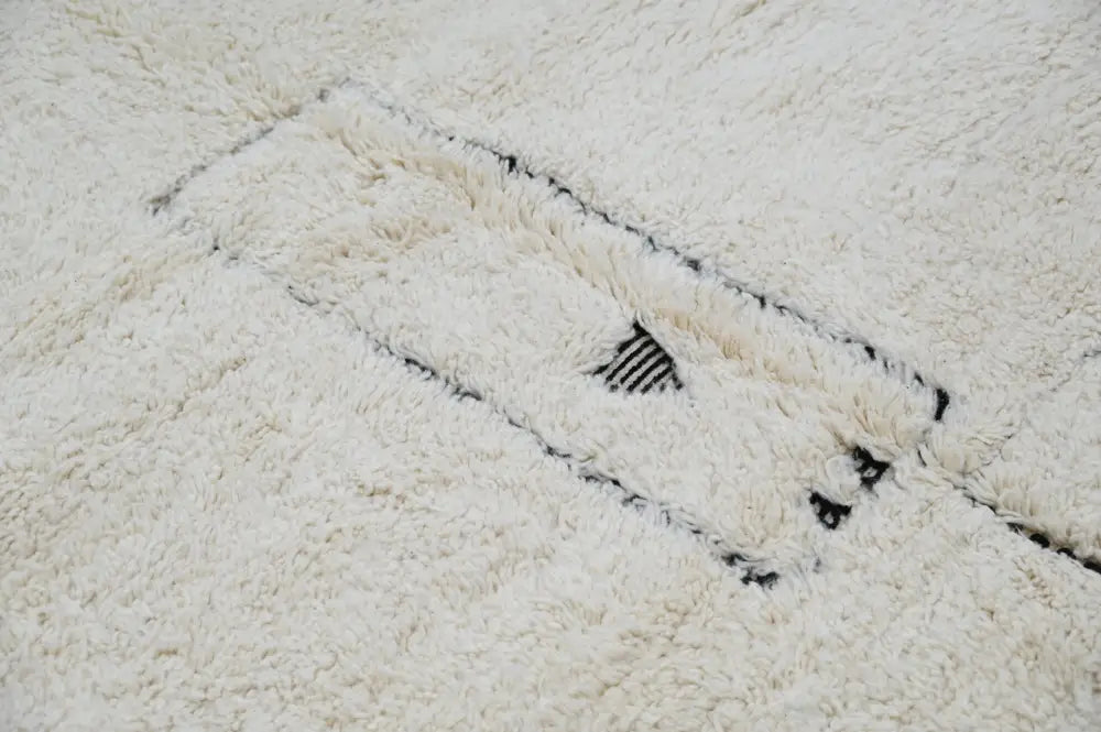 Cream Black Wool Decor