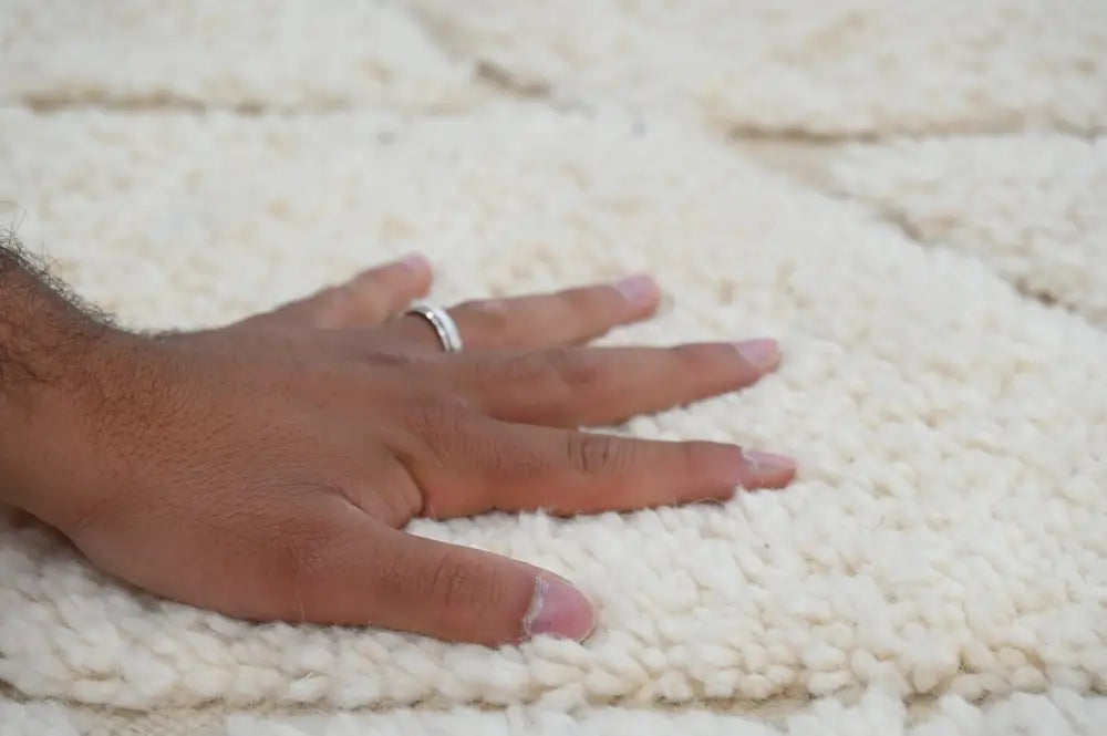 Beige Beni Ouarain Living Rug