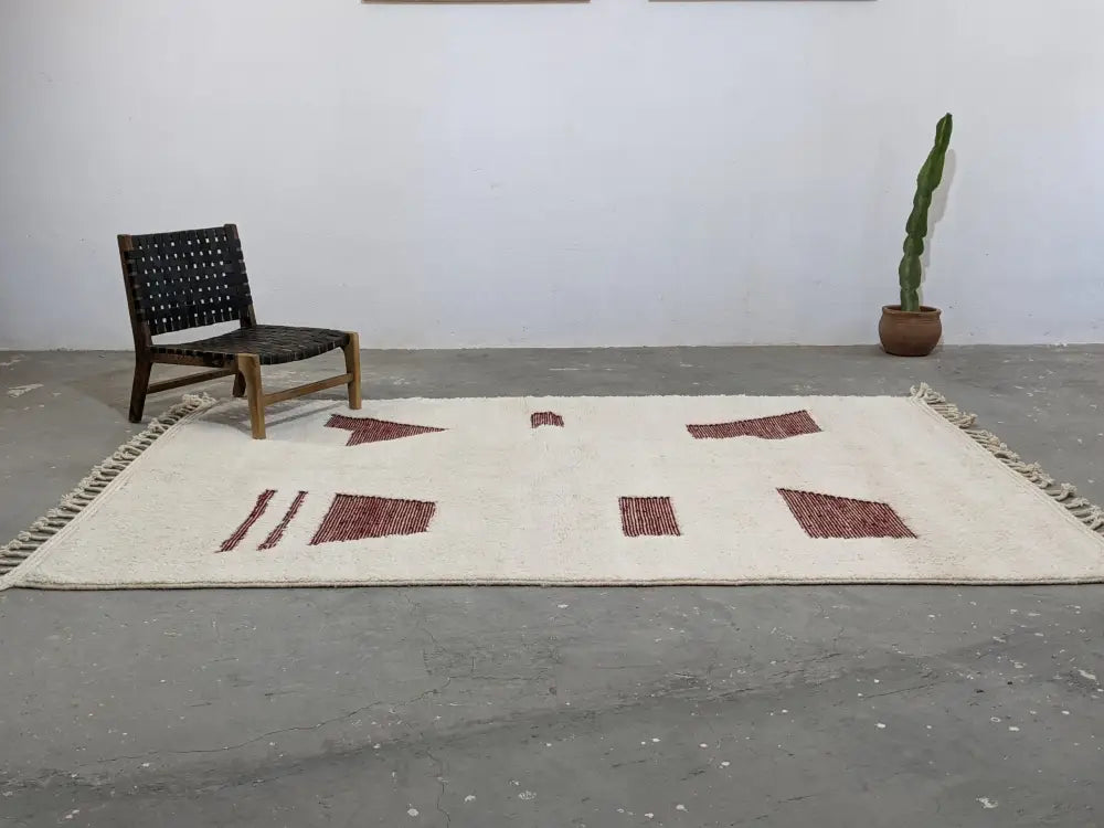 Beige Rust Moroccan Rug