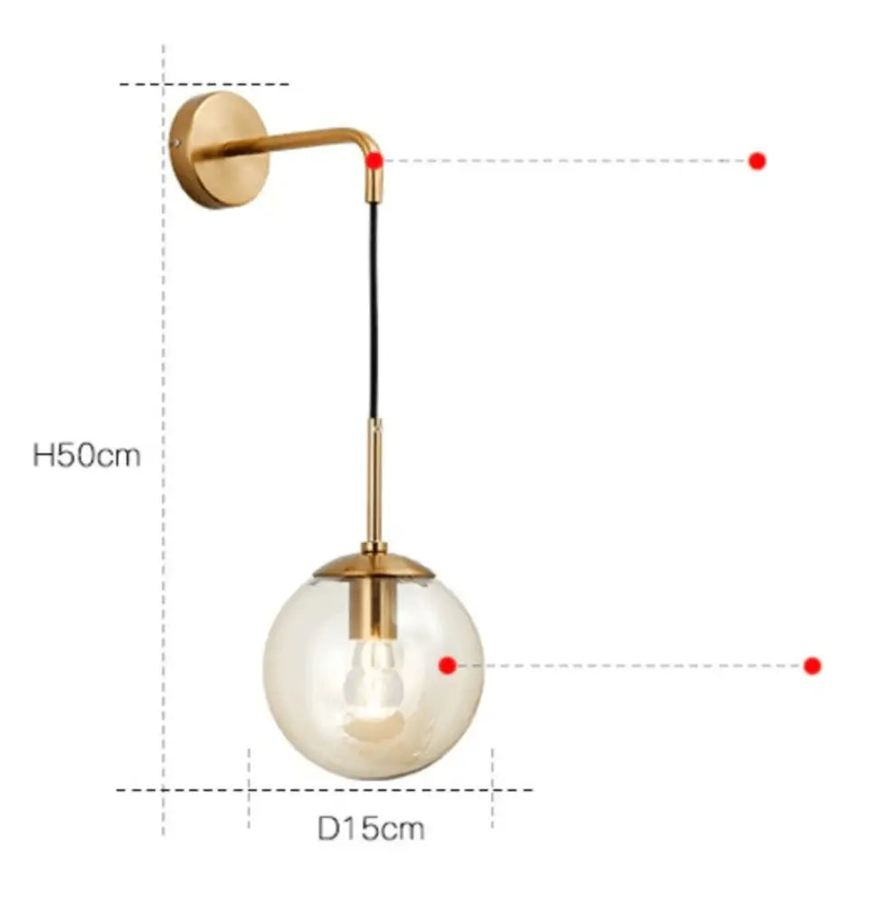 Brass Globe Wall Sconce