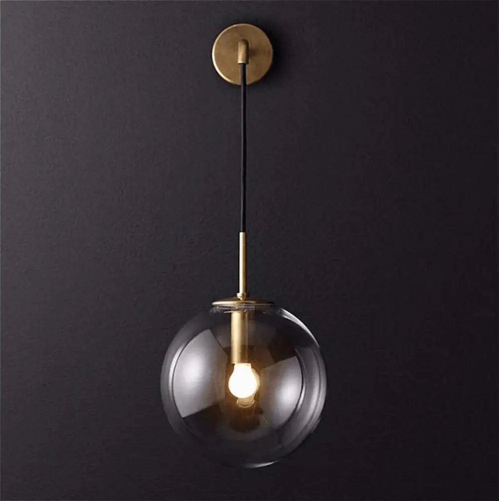Brass Globe Wall Sconce