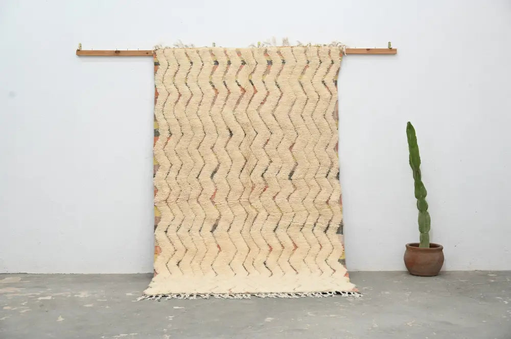 Cream Zigzag Moroccan Rug Neutral Tones