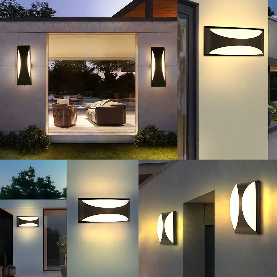 Black Frosted Glass Outdoor Light