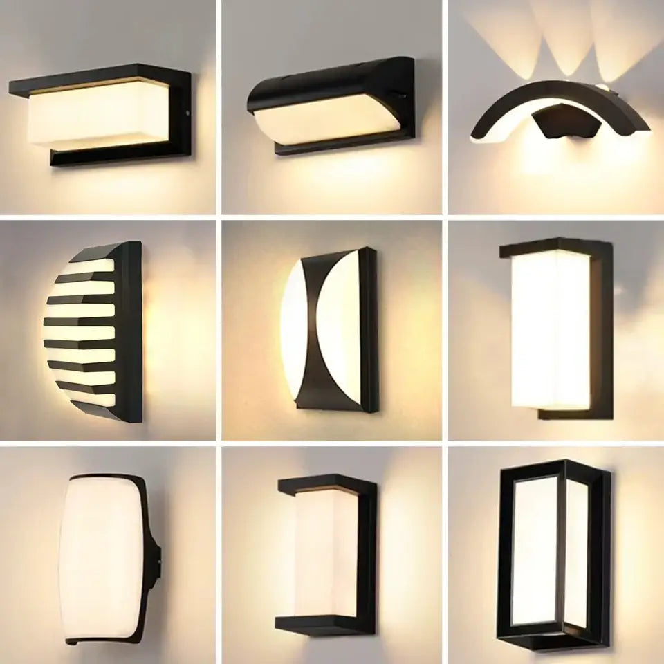 Black Frosted Glass Outdoor Light