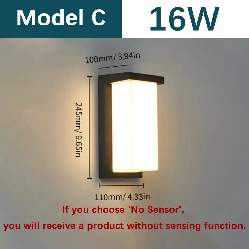 Black Frosted Glass Outdoor Light