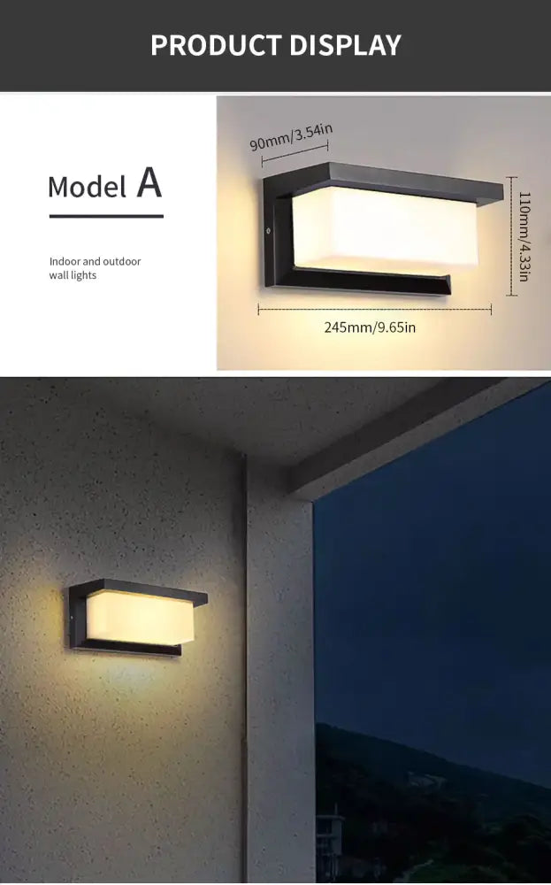 Black Frosted Glass Outdoor Light