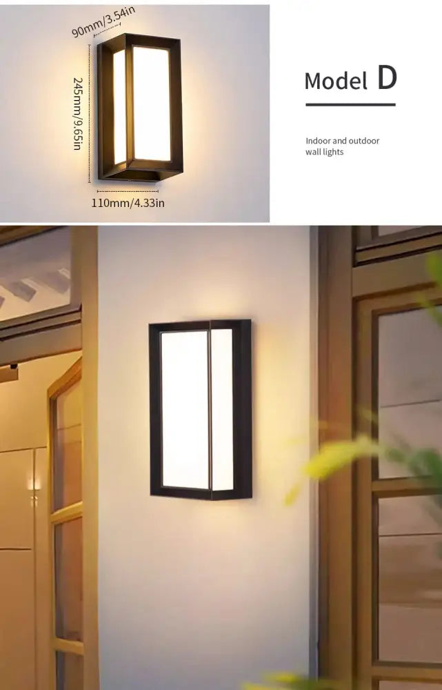 Black Frosted Glass Outdoor Light