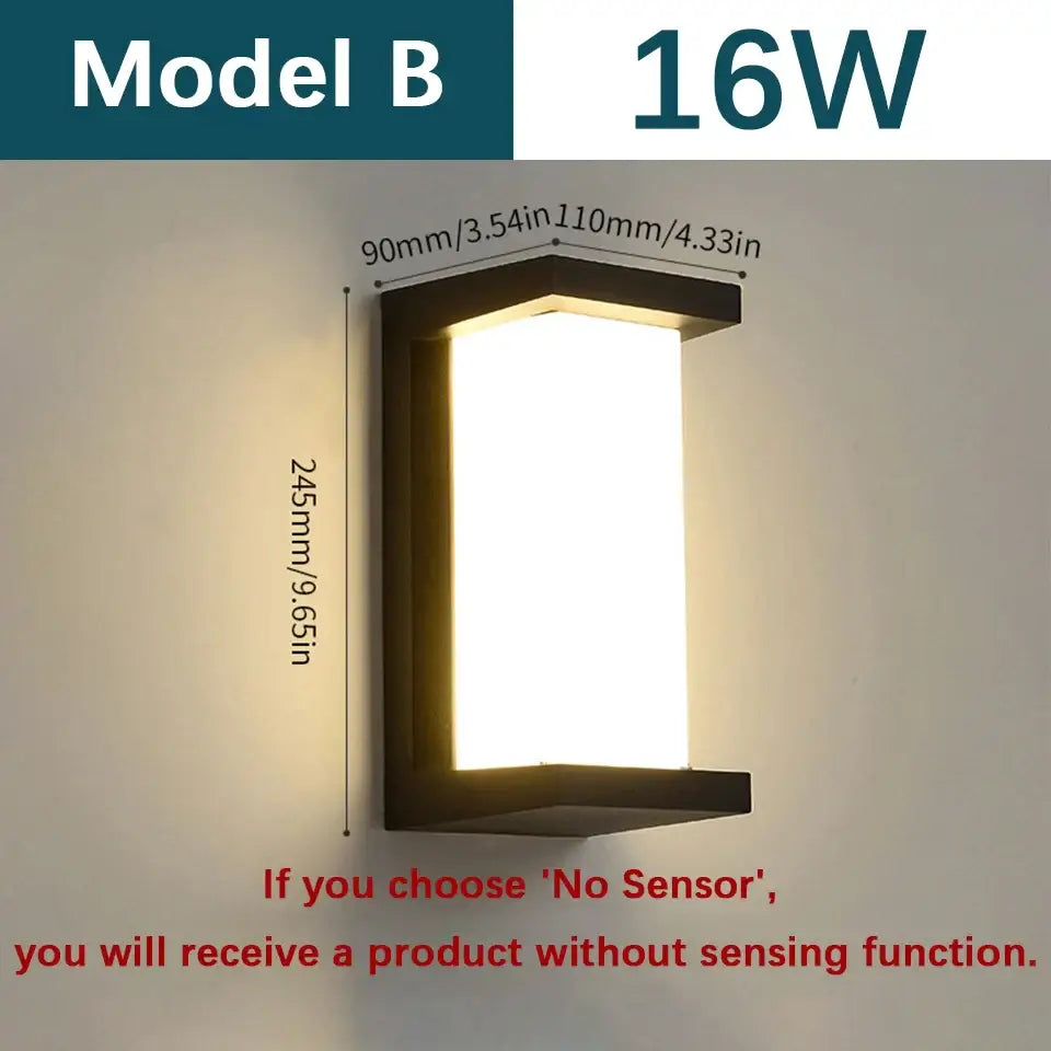 Black Frosted Glass Outdoor Light