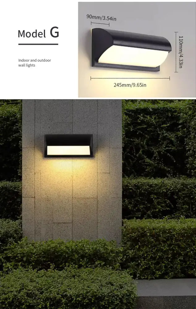 Black Frosted Glass Outdoor Light
