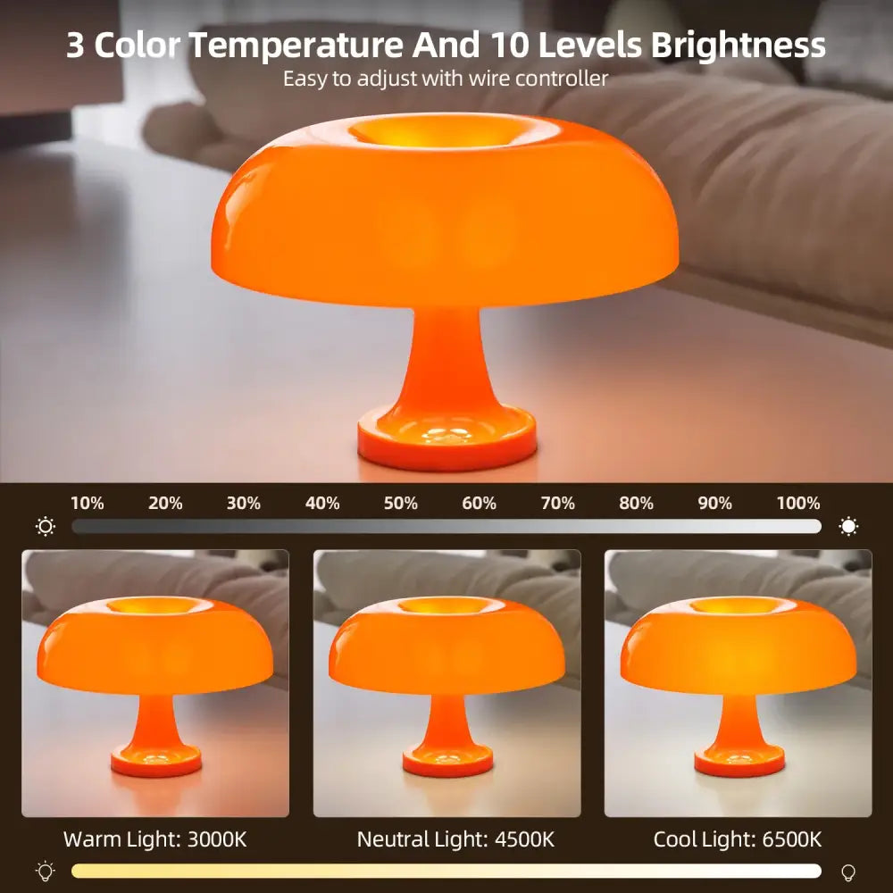 Orange Mushroom Table Lamp