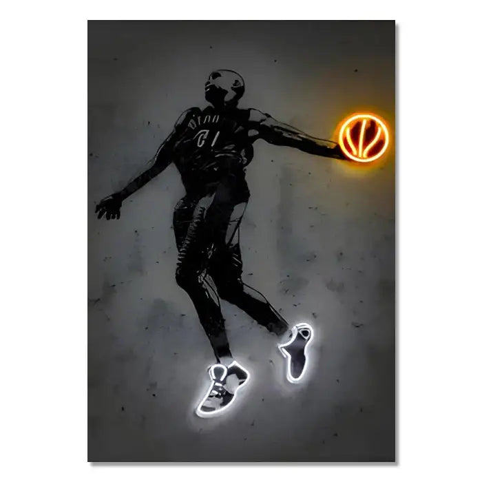Neon Soccer Wall Art