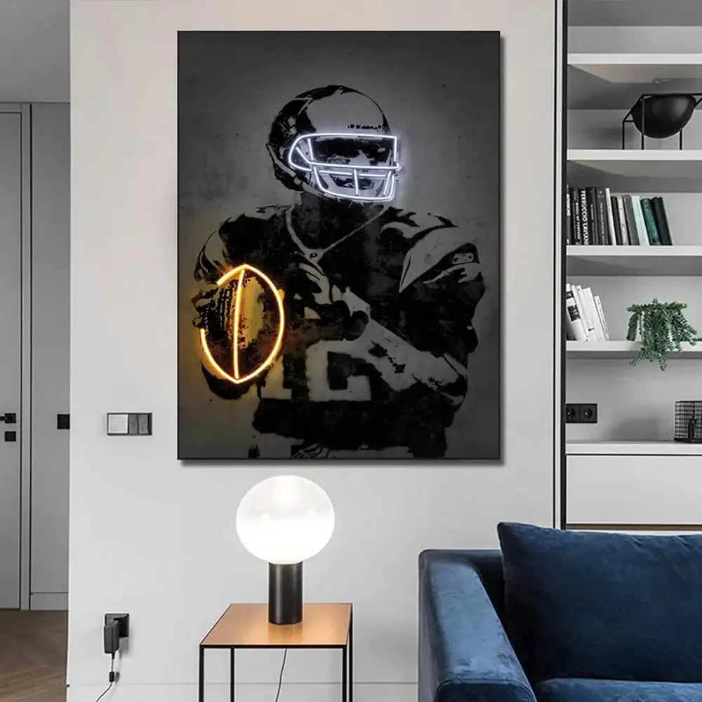 Neon Soccer Wall Art