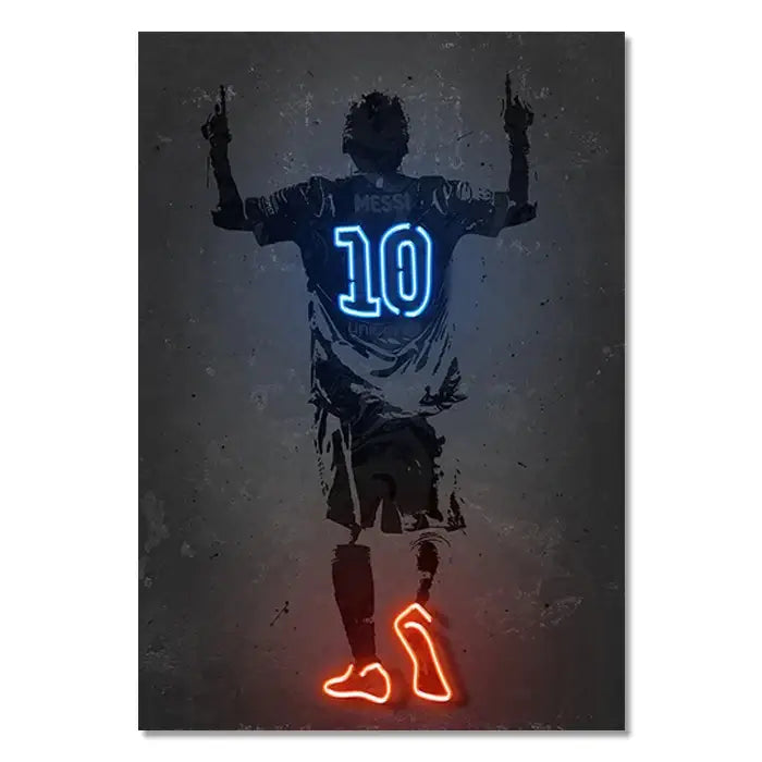 Neon Soccer Wall Art