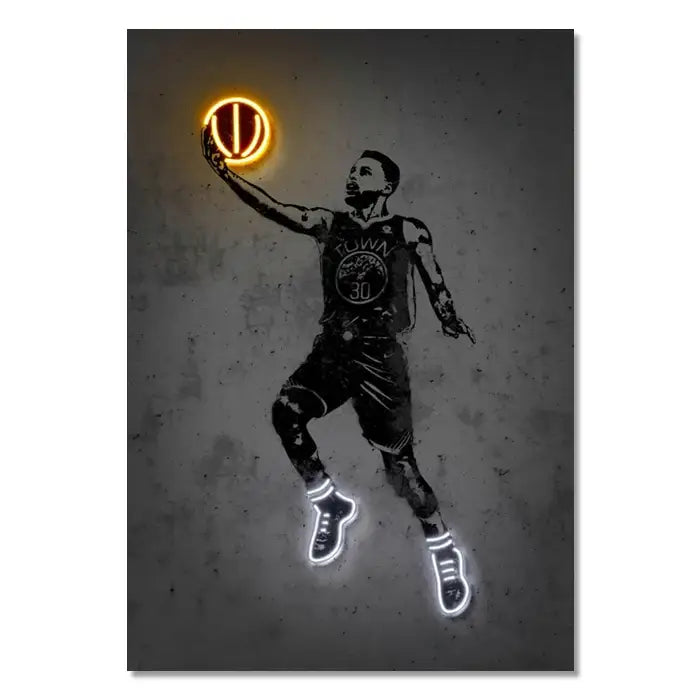 Neon Soccer Wall Art