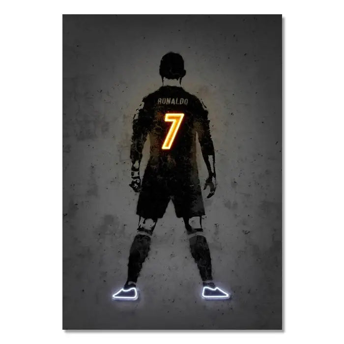 Neon Soccer Wall Art