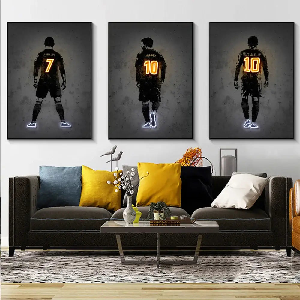Neon Soccer Wall Art