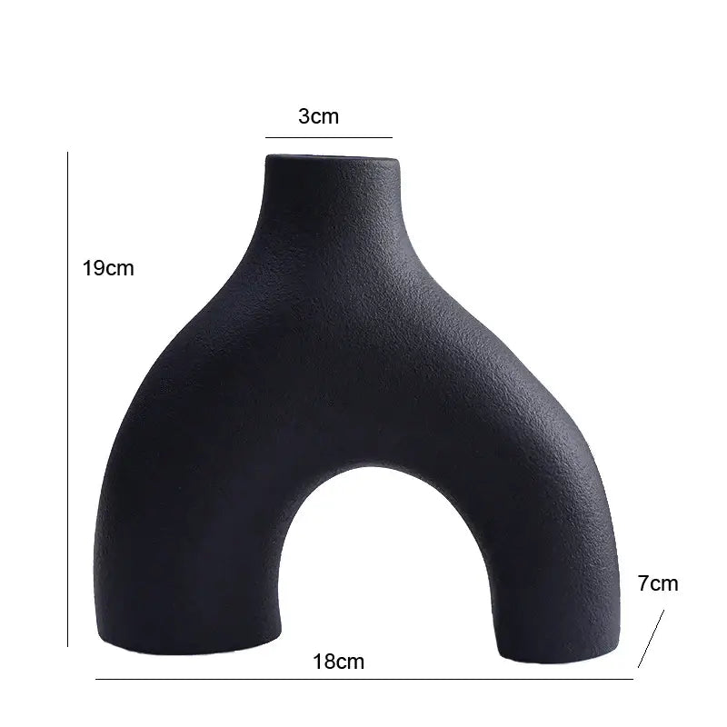 Matte Black Nordic Vase