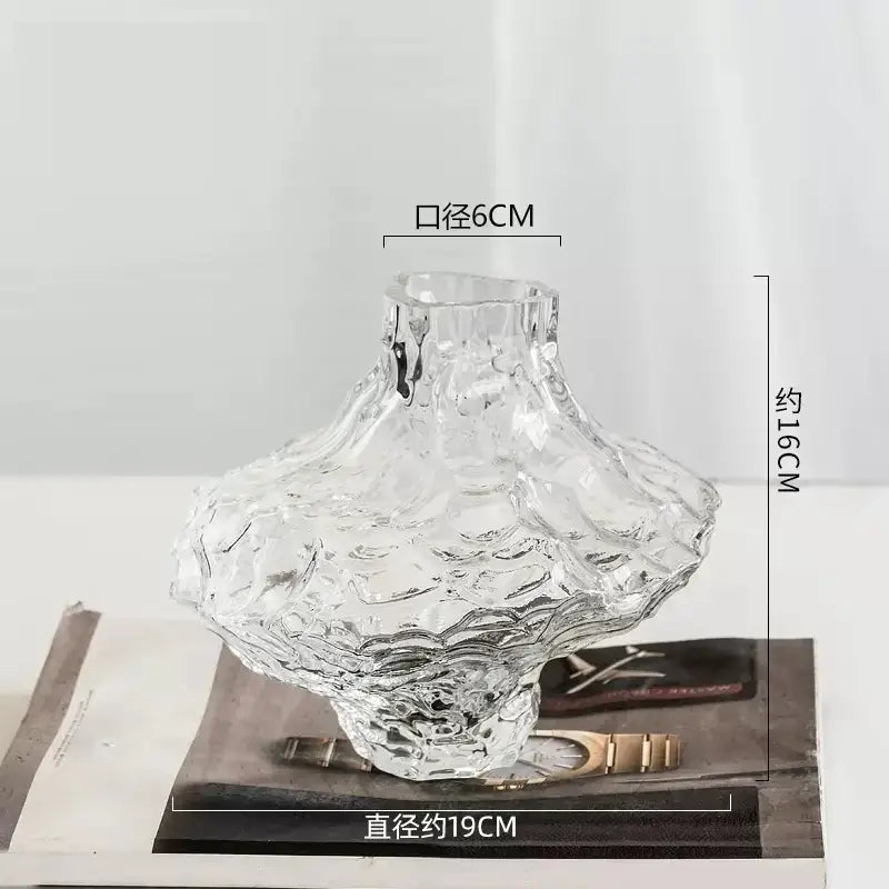 Gray Frosted Glass Vase