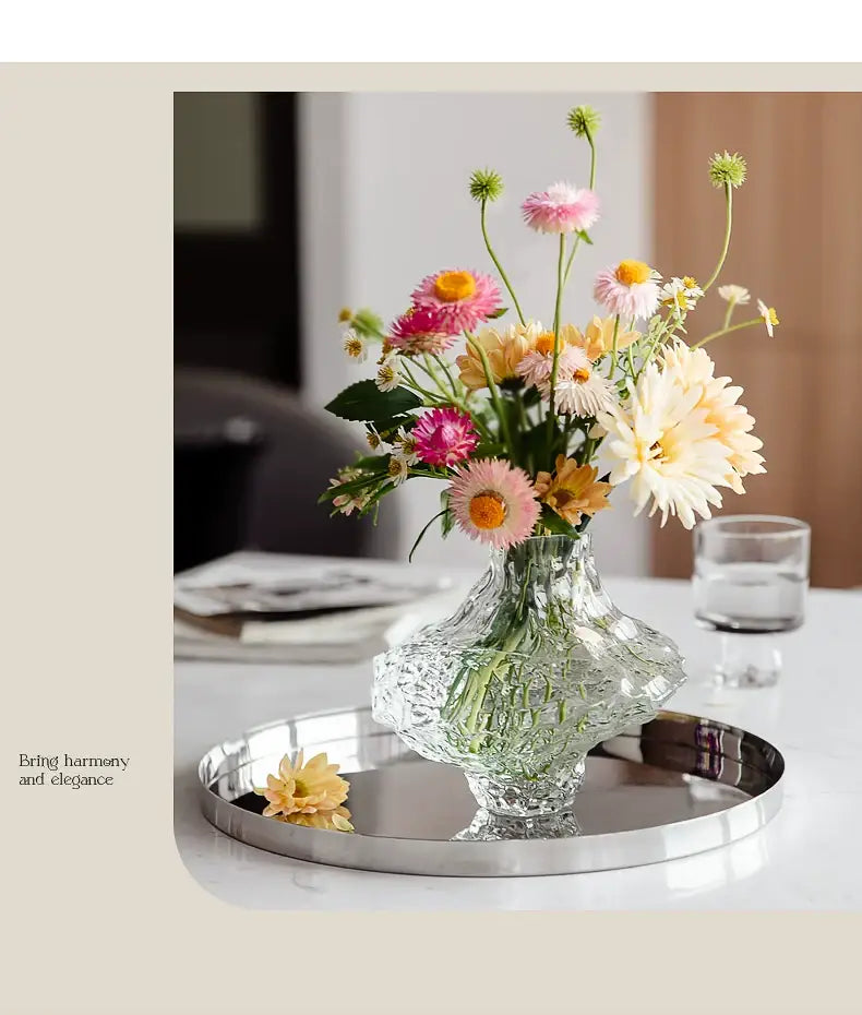 Gray Frosted Glass Vase